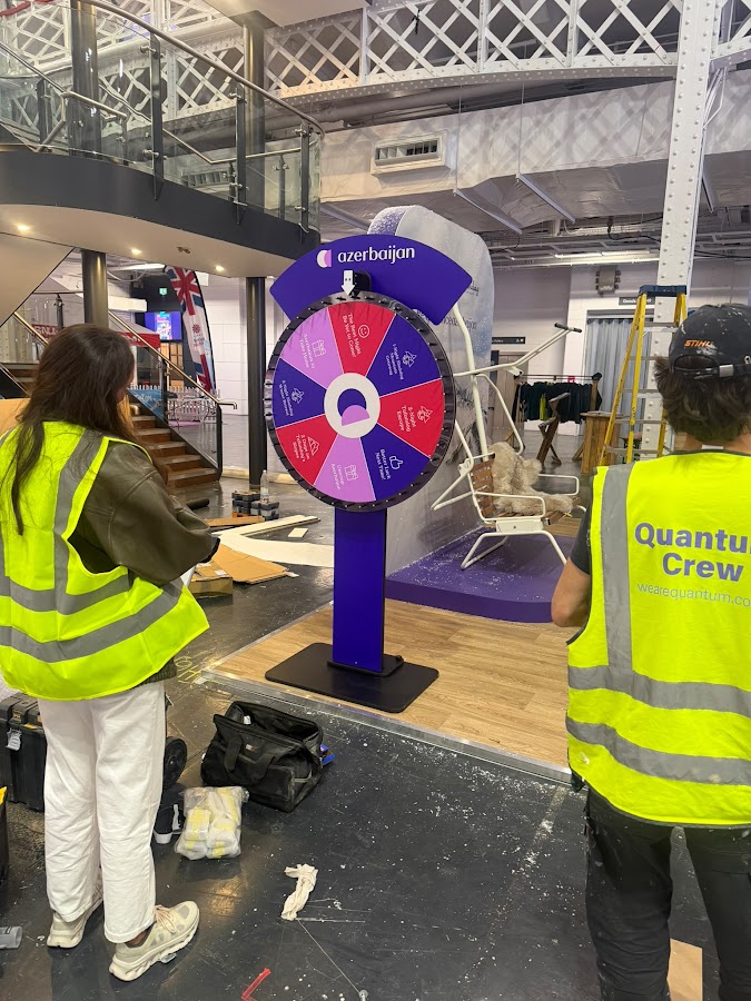 Prize Wheel 1m hire in London – branded build by JM Entertainment
